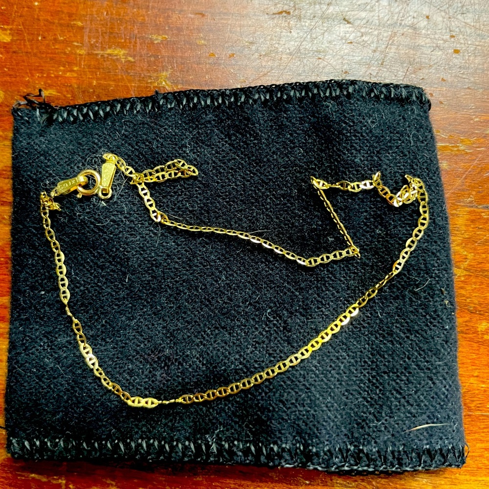 14k delicate gold anklet